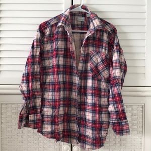Open Trails Flannel plaid button down shirt Medium